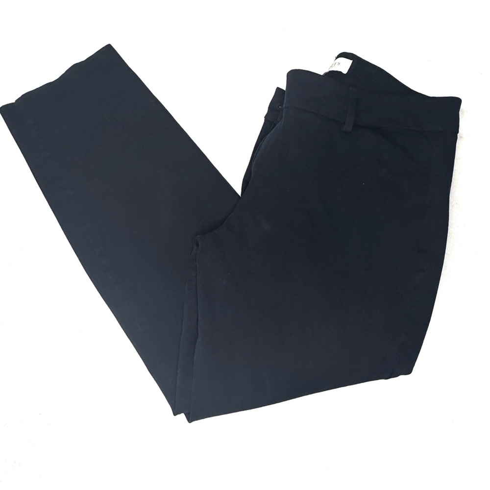 Talbots Navy Blue Pants Stretch Cotton Blend High Rise Slacks Size 12P Curvy